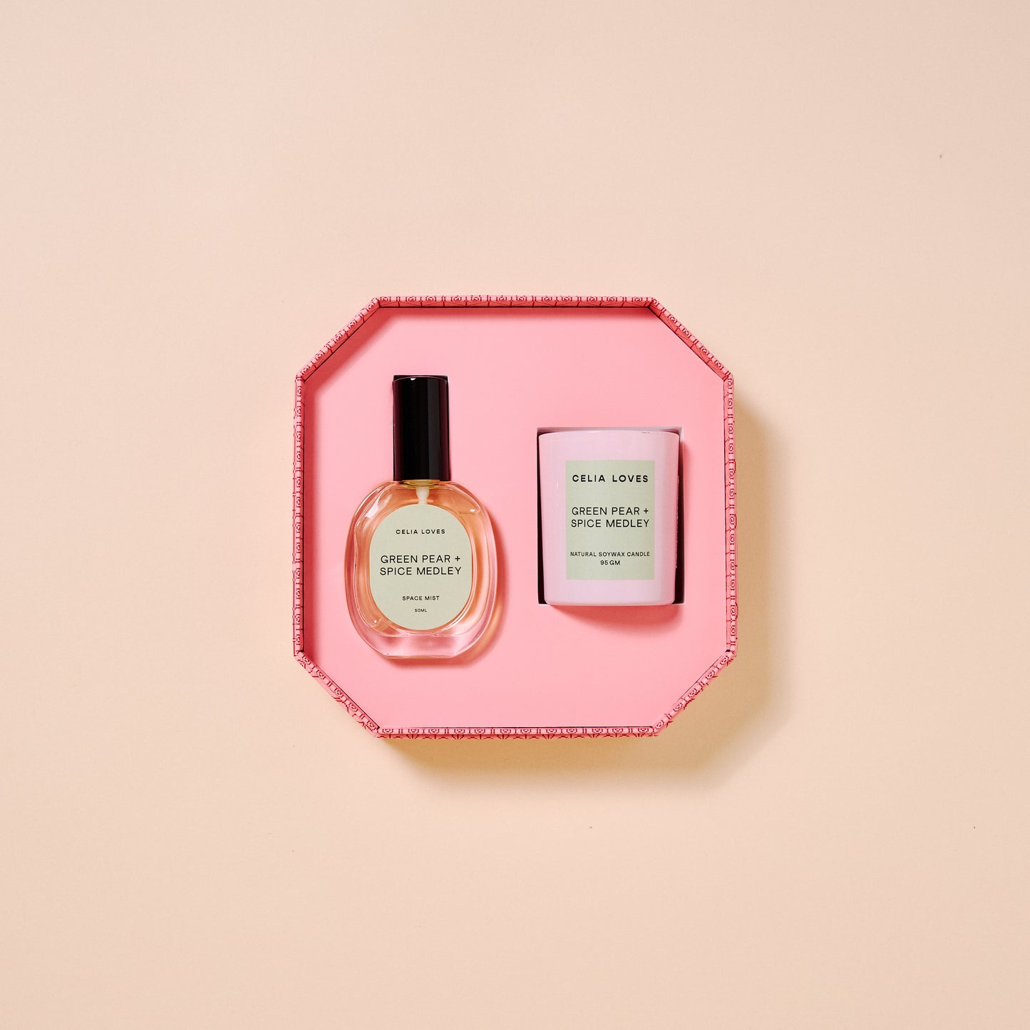 CELIA LOVES - Candle & Room Spray Duo Set - Green Pear & Spice Medley