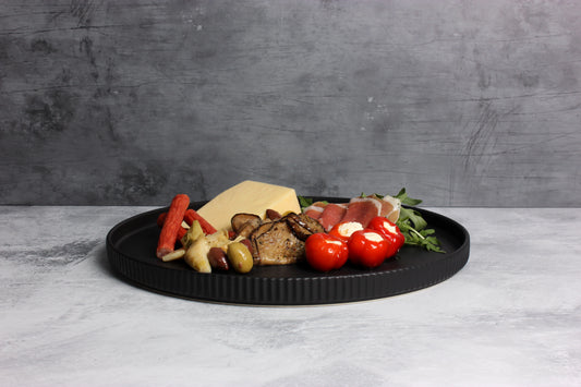 GABEL AND TELLER - Matte Black Round Platter - Size: 33cm