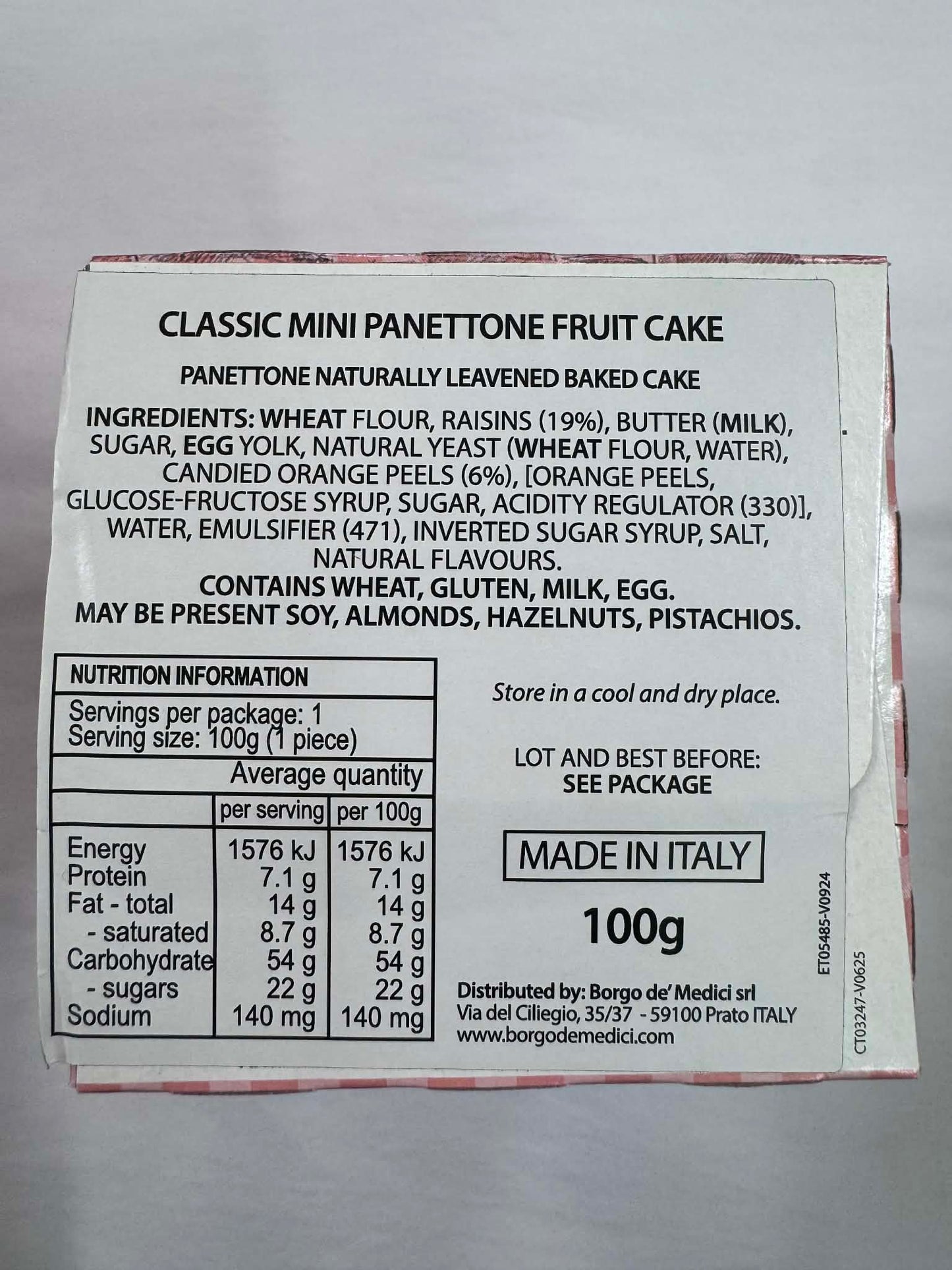 BORGO DE MEDICI - Classic Panettone 100g