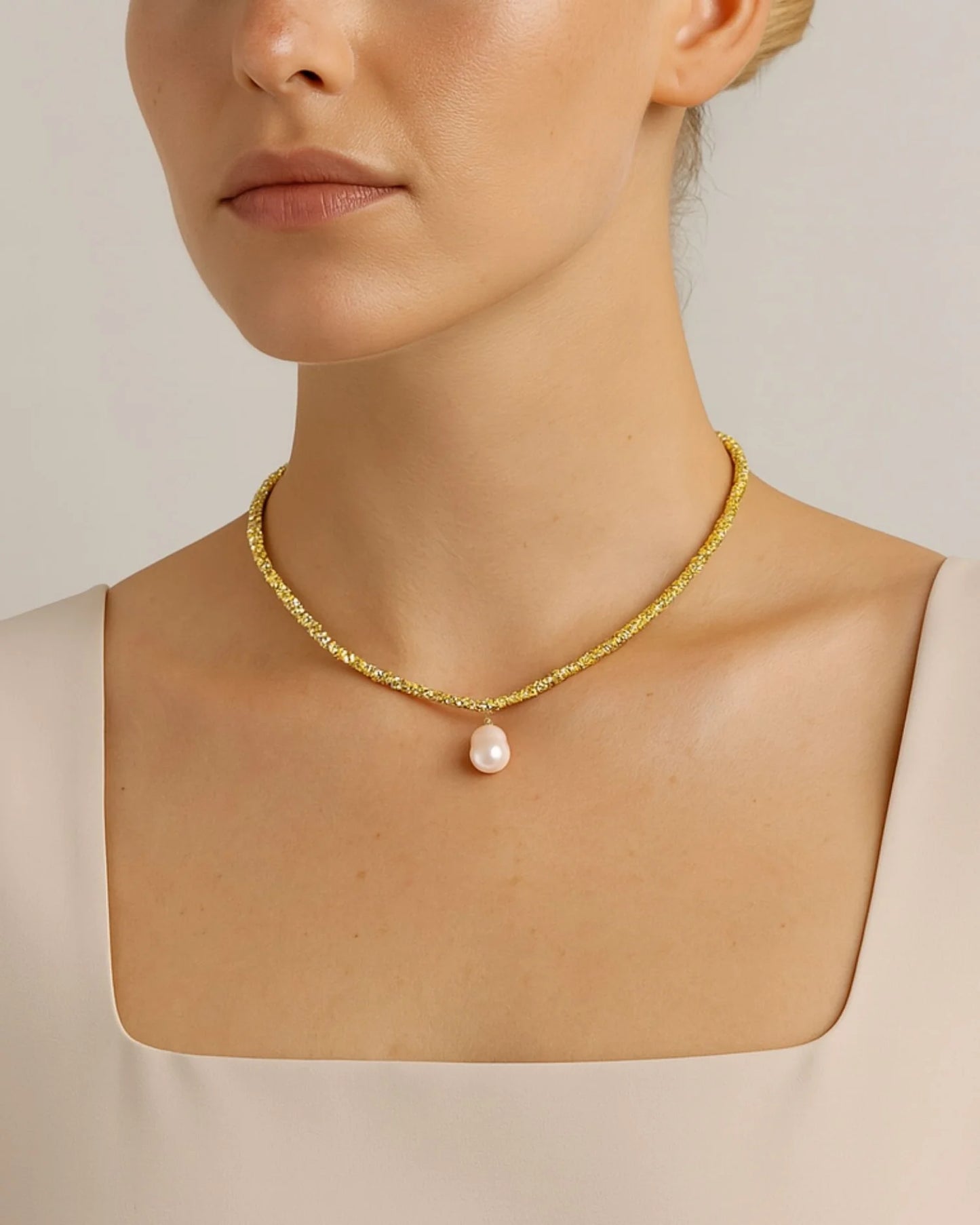 IZOA - NECKLACE - Odette Drop Freshwater Baroque Pearl Necklace