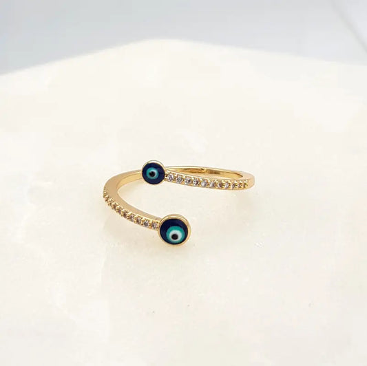 CHRYSALINI - RING - Mati Eye Wrap Ring - Gold