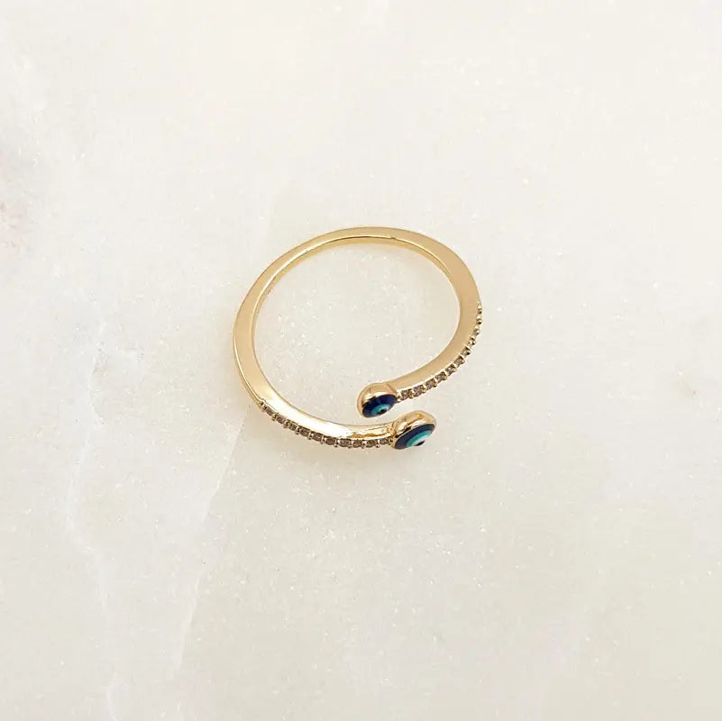 CHRYSALINI - RING - Mati Eye Wrap Ring - Gold
