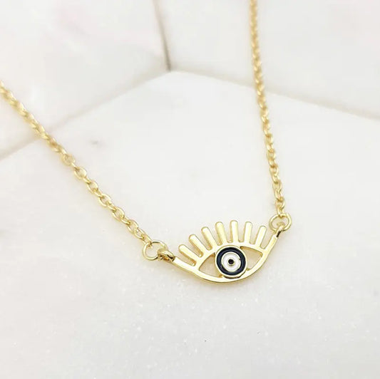 CHRYSALINI - NECKLACE - Large Mati Eye - Gold