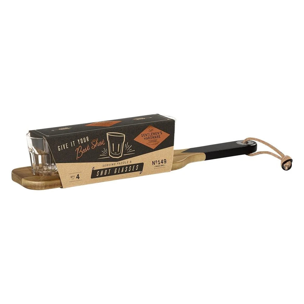 GENTLEMENS HARDWARE - Serving Paddle and Shot Glasses