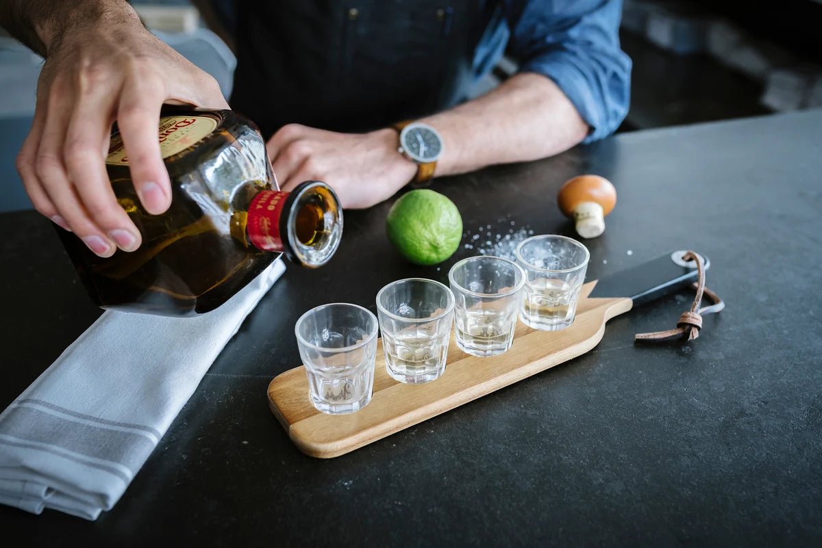 GENTLEMENS HARDWARE - Serving Paddle and Shot Glasses