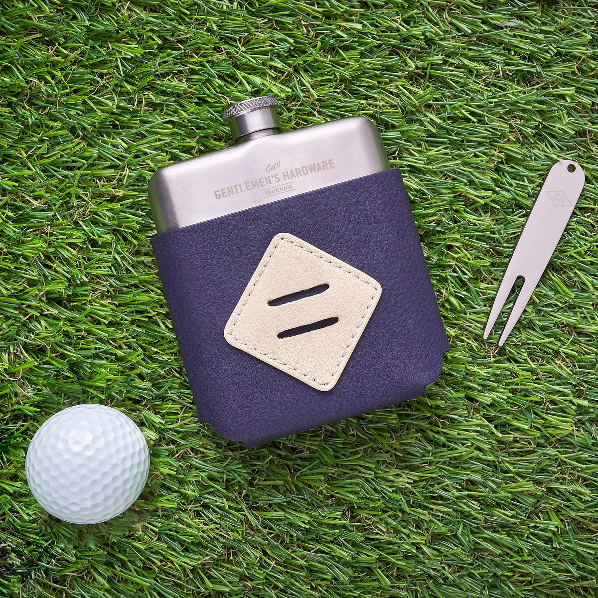 GENTLEMENS HARDWARE - Golfer's Hip Flask & Divot Tool Set