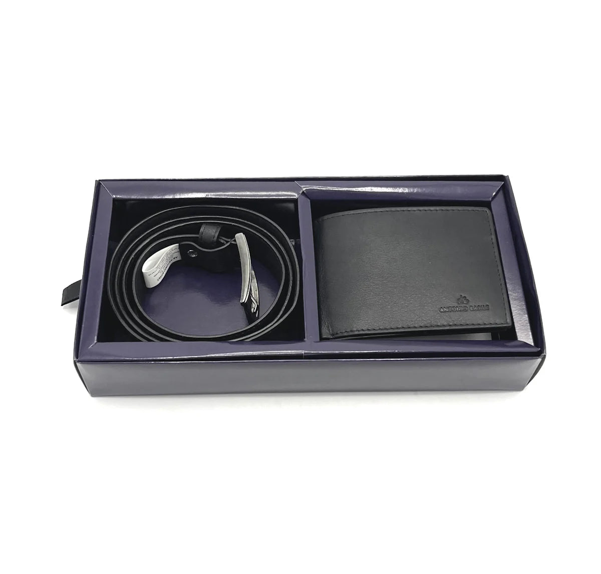 ANTONIO BASILE - Wallet & Belt Gift Set - Black