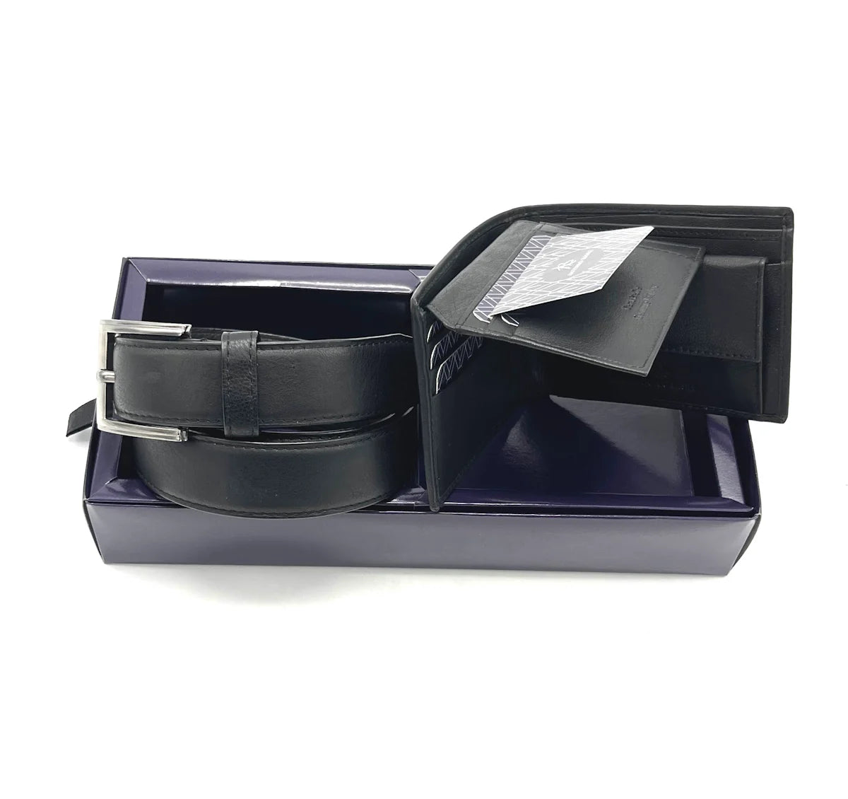 ANTONIO BASILE - Wallet & Belt Gift Set - Black