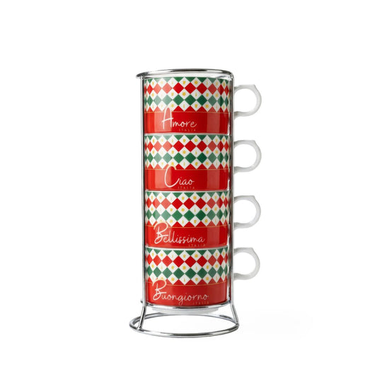 BIALETTI - Italia Stackable Cappuccio Cups (Set 4)