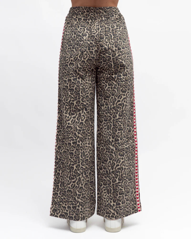 LABEL OF LOVE - Side Detail Jean - Leopard
