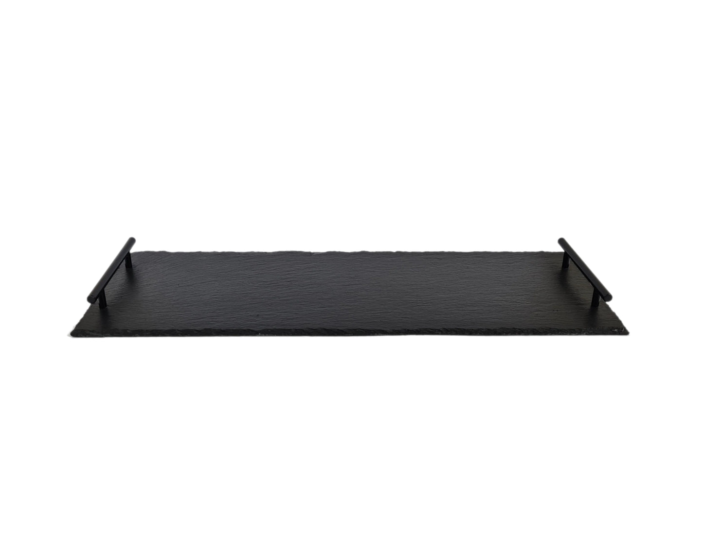 GABEL AND TELLER -Slate Tray with Matte Black Handles - Size: 60 x 20cm