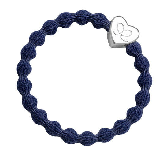BY ELOISE - Plain Bangle Band - Silver Heart - select from 2 colours