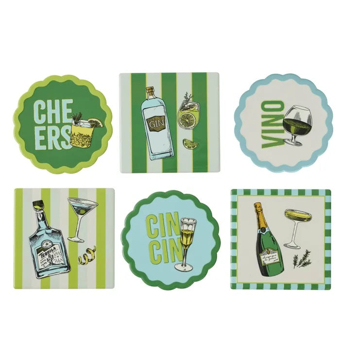COAST TO COAST - Gimlet Ceramic Coaster 10cm - 6 Asst Designs