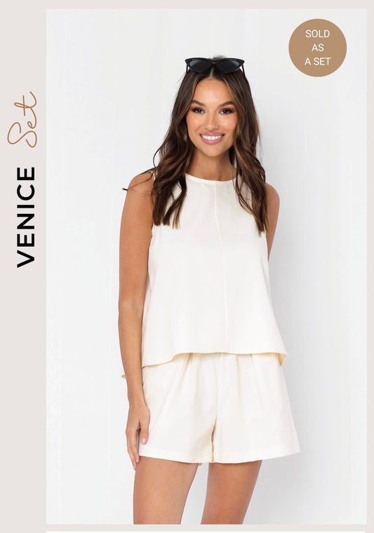 LOVE LILY THE LABEL - Venice Short Set - Cream