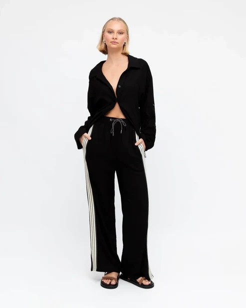 LABEL OF LOVE - Stripe Pants - Black