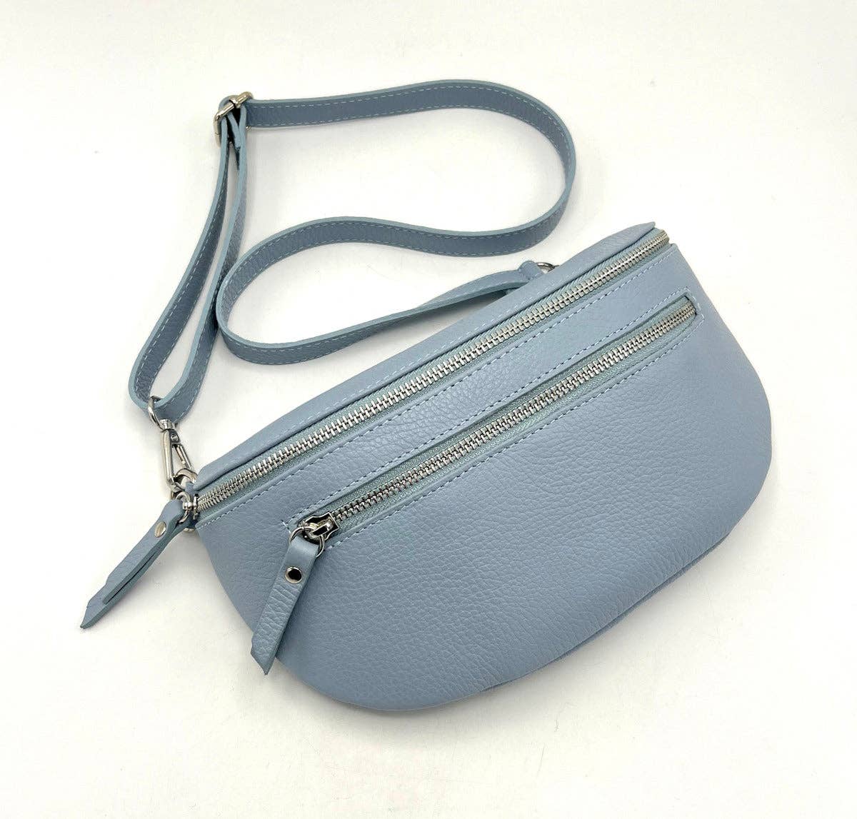SUIE VALENTINI - Fanny Pack - Light Blue (Genuine Leather)