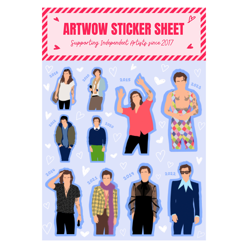 ART WOW - A5 Sticker Sheet - "Cornflour Blue Harry Outfits" by The Girl Next Door