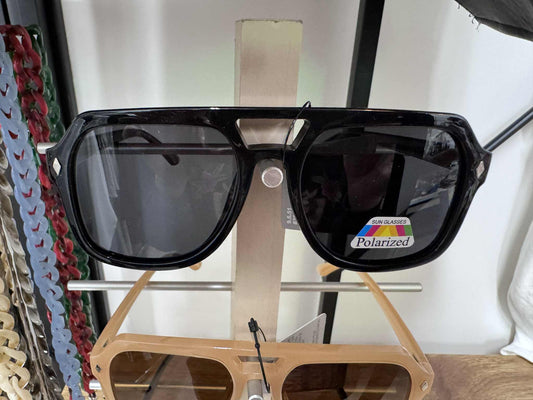 SUNGLASSES - Square Aviator - Black