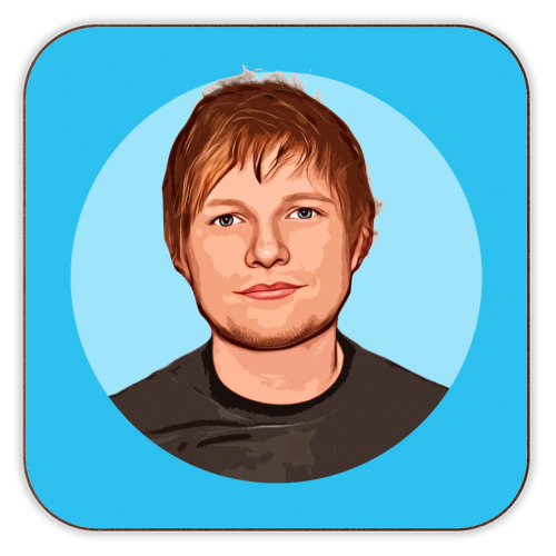 ART WOW - Coaster - "Ed on Blue" by Dolly Wolfe
