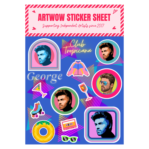 ART WOW - A5 Sticker Sheet - "George - Lilac" by Dolly Wolfe