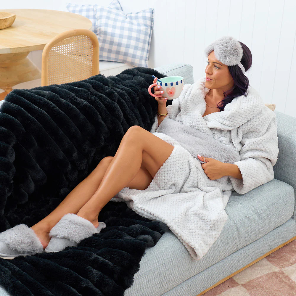 ANNABEL TRENDS - Bath Robe - Cosy Luxe Waffle - Light Grey