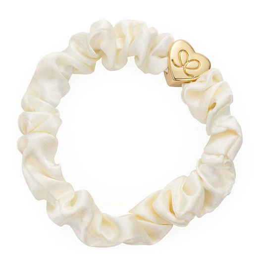 BY ELOISE - Silk Scrunchie - Gold Heart - select from 2 colours