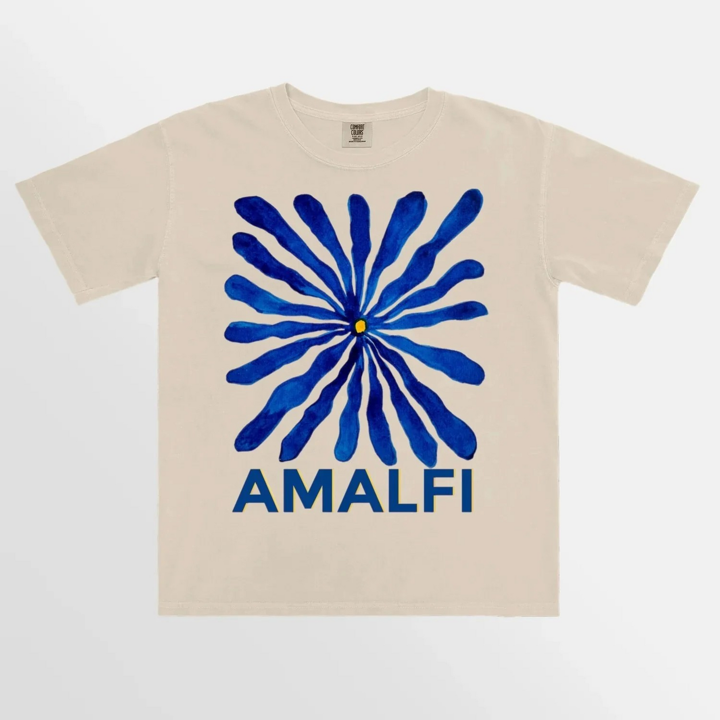 MAKU THE LABEL - Amalfi Blue - Full Length T-Shirt - Ivory
