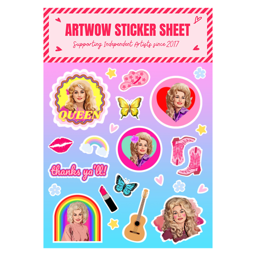 ART WOW - A5 Sticker Sheet - "Queen Dolly" by Dolly Wolfe