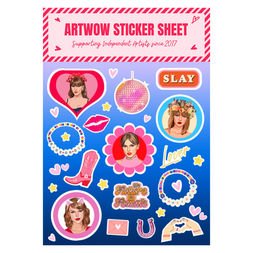 ART WOW - A5 Sticker Sheet - "Red Lips" by Dolly Wolfe
