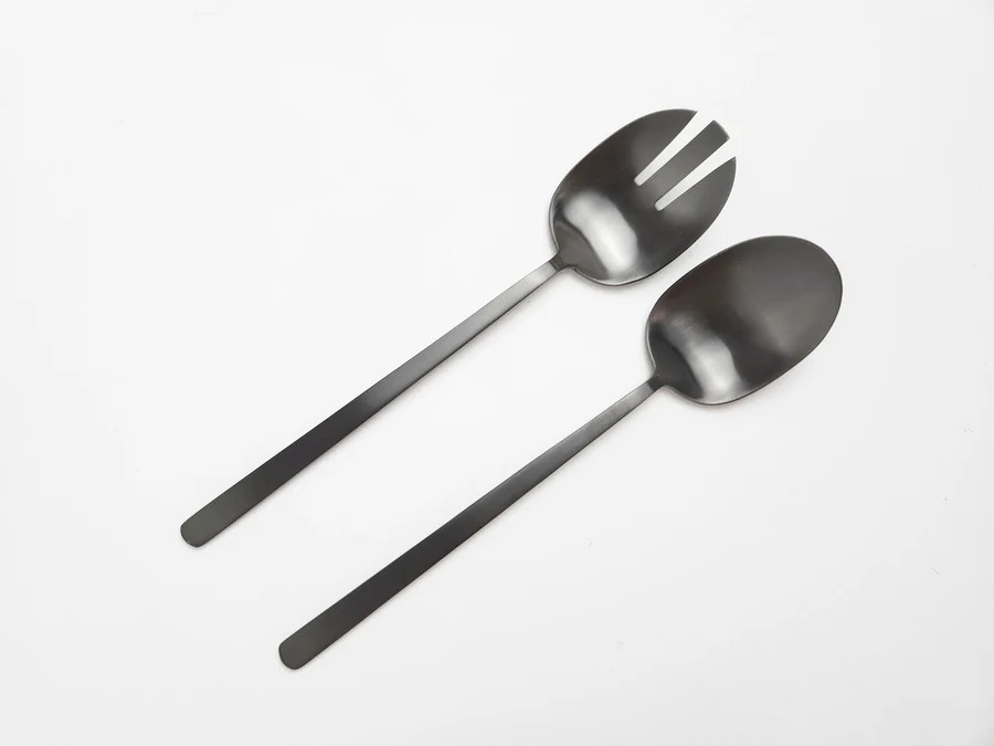GABEL AND TELLER - Salad Server Set - 2pc - Satin Black