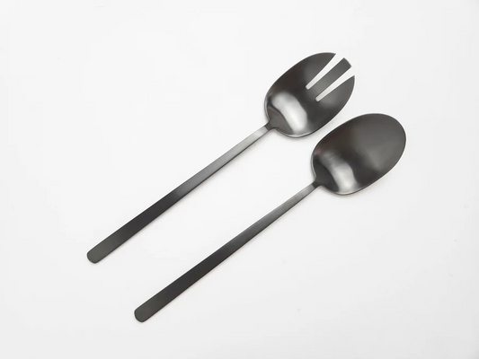 GABEL AND TELLER - Salad Server Set - 2pc - Satin Black