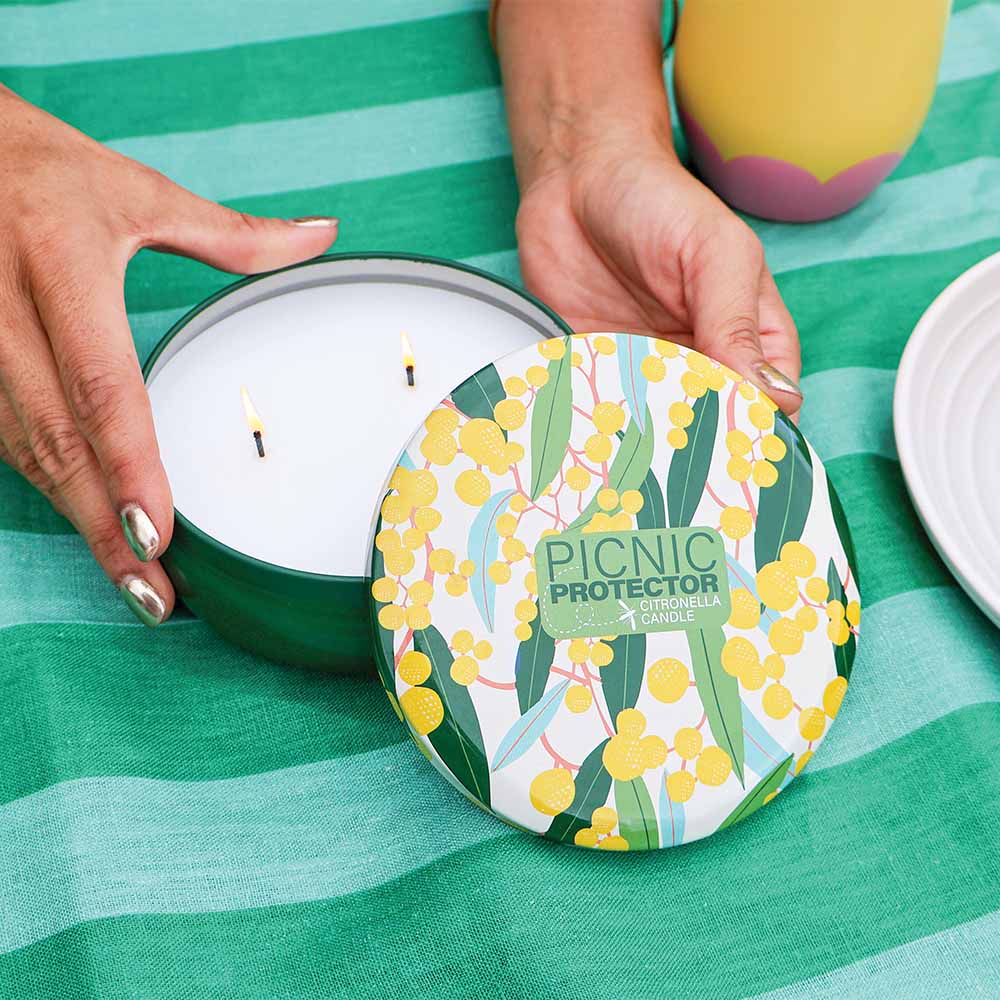 ANNABEL TRENDS - Picnic Protector Citronella Candle - Golden Wattle