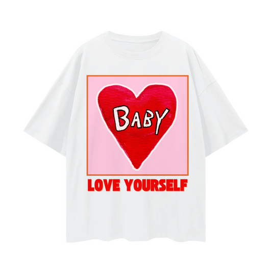 MAKU THE LABEL - Baby, Love Yourself - Oversize T-Shirt - White